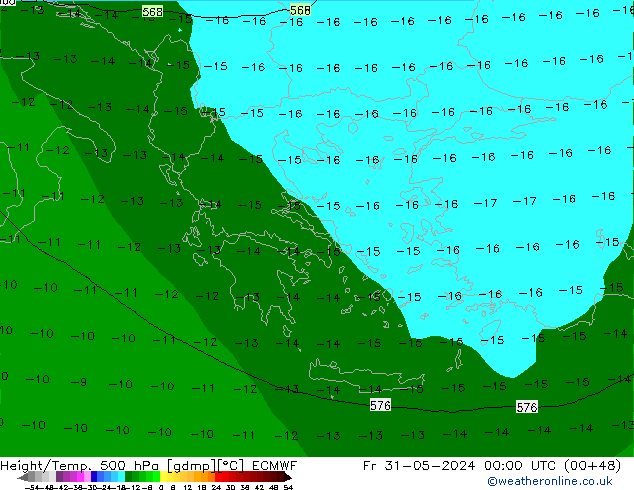 Z500/Rain (+SLP)/Z850 ECMWF пт 31.05.2024 00 UTC