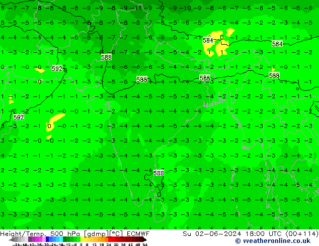 Z500/Rain (+SLP)/Z850 ECMWF So 02.06.2024 18 UTC