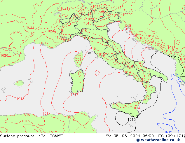 приземное давление ECMWF ср 05.06.2024 06 UTC