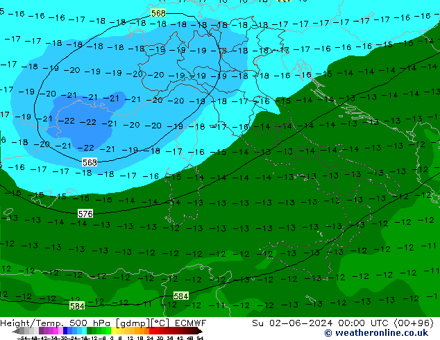 Z500/Rain (+SLP)/Z850 ECMWF Ne 02.06.2024 00 UTC