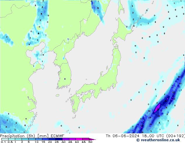 Z500/Rain (+SLP)/Z850 ECMWF czw. 06.06.2024 00 UTC