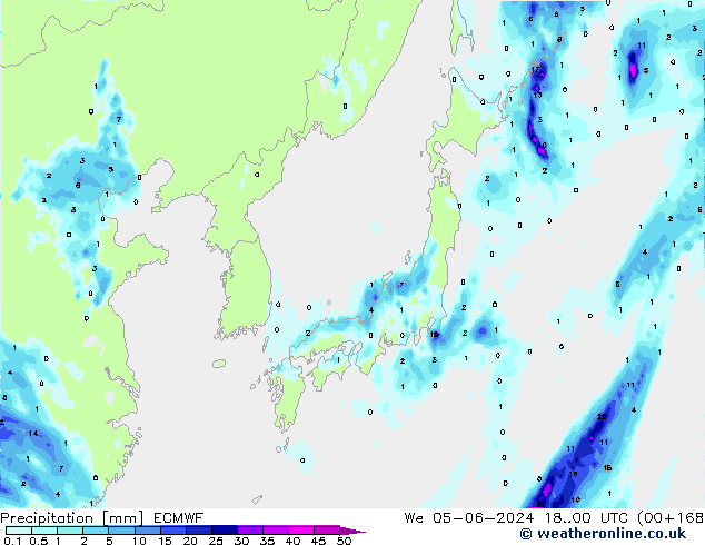 precipitação ECMWF Qua 05.06.2024 00 UTC