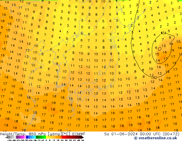 Z500/Rain (+SLP)/Z850 ECMWF сб 01.06.2024 00 UTC