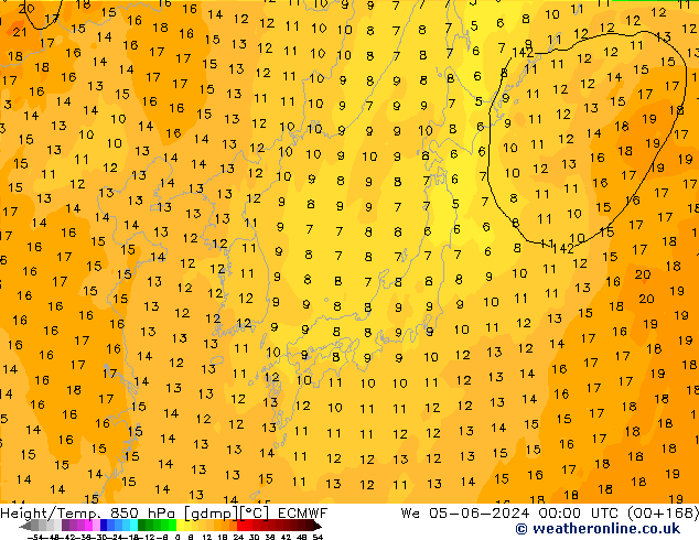 Z500/Rain (+SLP)/Z850 ECMWF We 05.06.2024 00 UTC