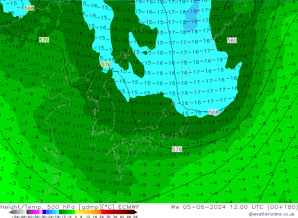 Z500/Rain (+SLP)/Z850 ECMWF ��� 05.06.2024 12 UTC