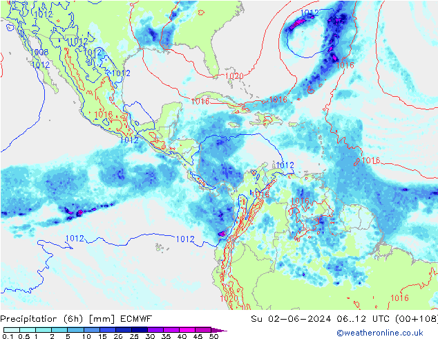 Yağış (6h) ECMWF Paz 02.06.2024 12 UTC