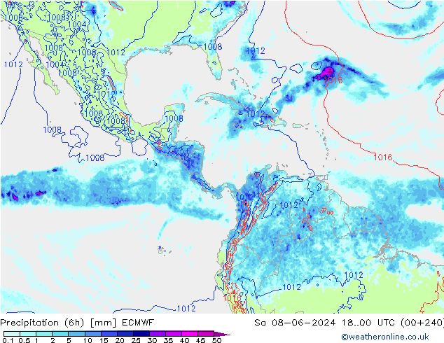 opad (6h) ECMWF so. 08.06.2024 00 UTC