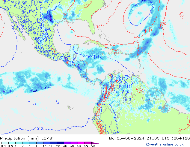 Precipitation ECMWF Mo 03.06.2024 00 UTC