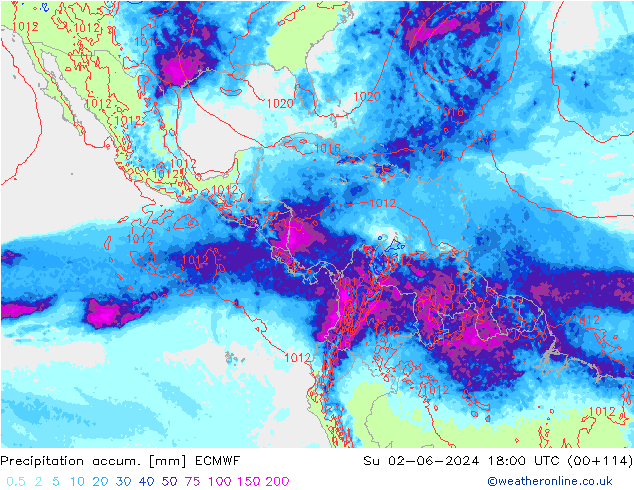 Precipitation accum. ECMWF Su 02.06.2024 18 UTC