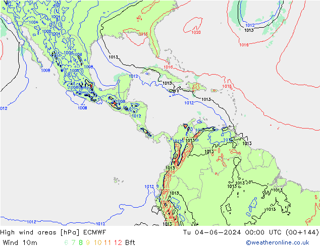 Windvelden ECMWF di 04.06.2024 00 UTC