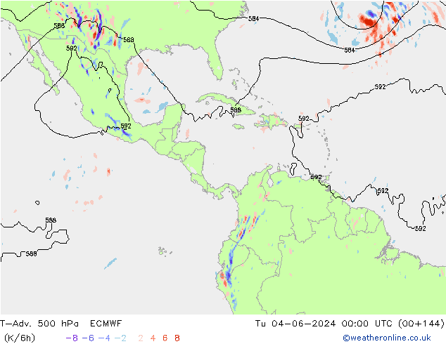 T-Adv. 500 hPa ECMWF di 04.06.2024 00 UTC