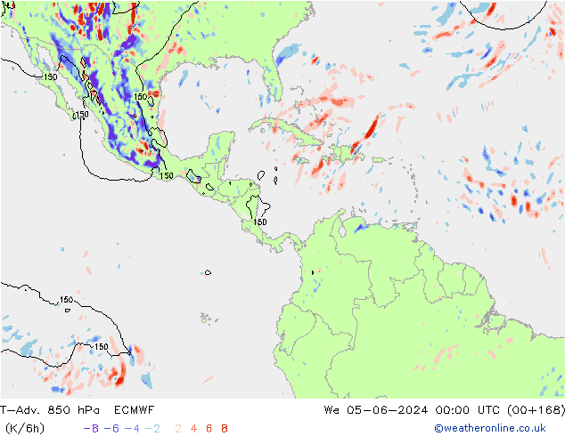 T-Adv. 850 hPa ECMWF We 05.06.2024 00 UTC