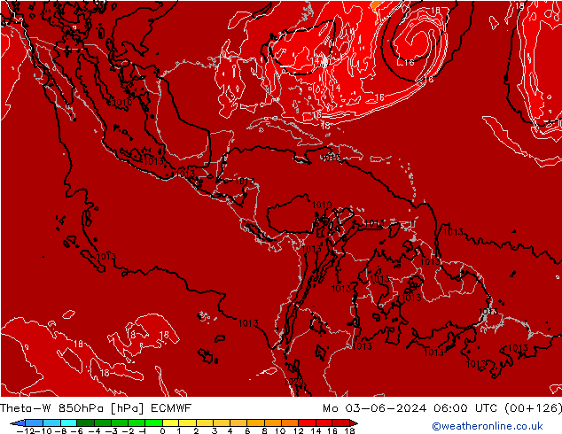 Theta-W 850hPa ECMWF lun 03.06.2024 06 UTC