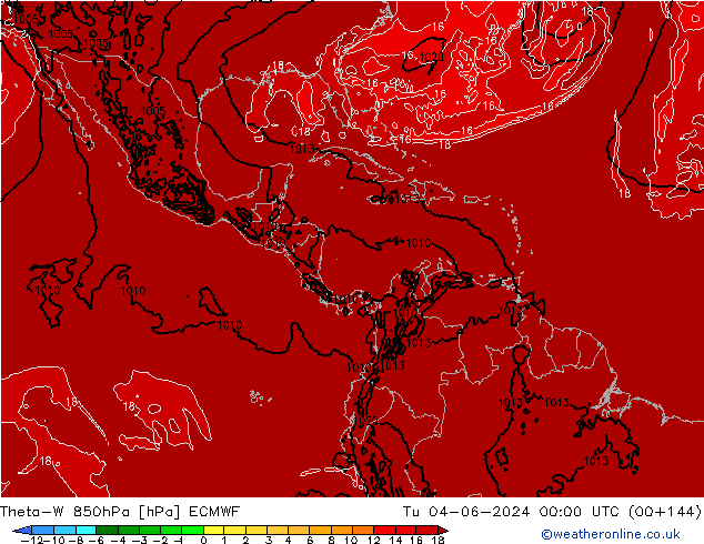 Theta-W 850hPa ECMWF  04.06.2024 00 UTC