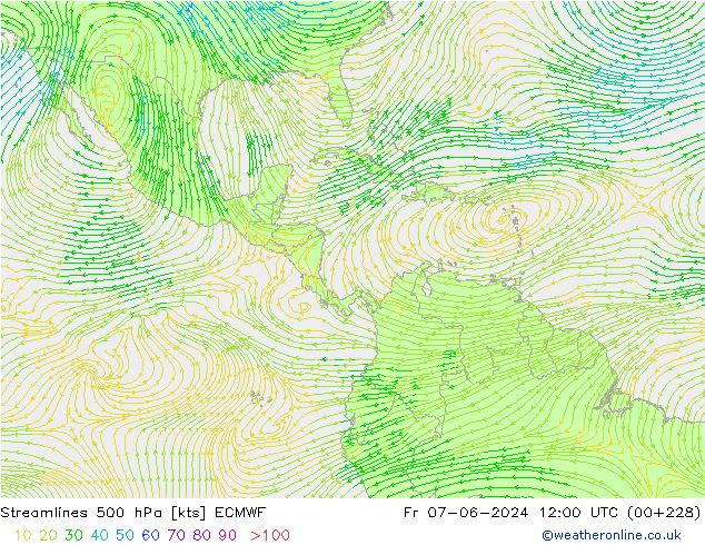 Streamlines 500 hPa ECMWF Fr 07.06.2024 12 UTC