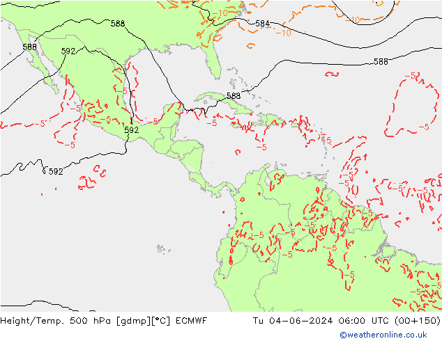 Z500/Rain (+SLP)/Z850 ECMWF Tu 04.06.2024 06 UTC