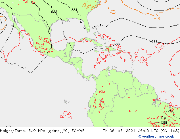 Z500/Rain (+SLP)/Z850 ECMWF Čt 06.06.2024 06 UTC