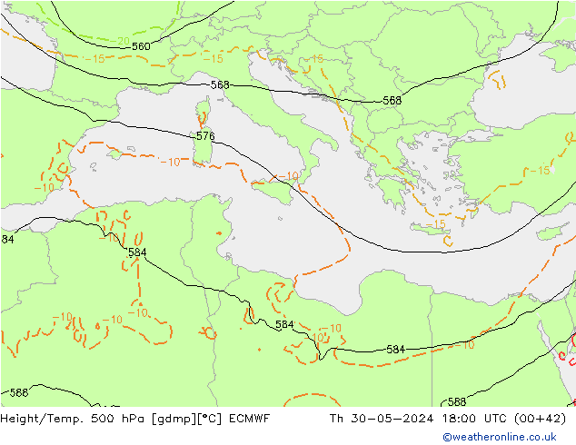 Z500/Regen(+SLP)/Z850 ECMWF do 30.05.2024 18 UTC