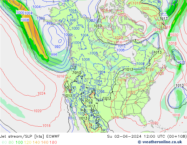 Jet stream/SLP ECMWF Su 02.06.2024 12 UTC