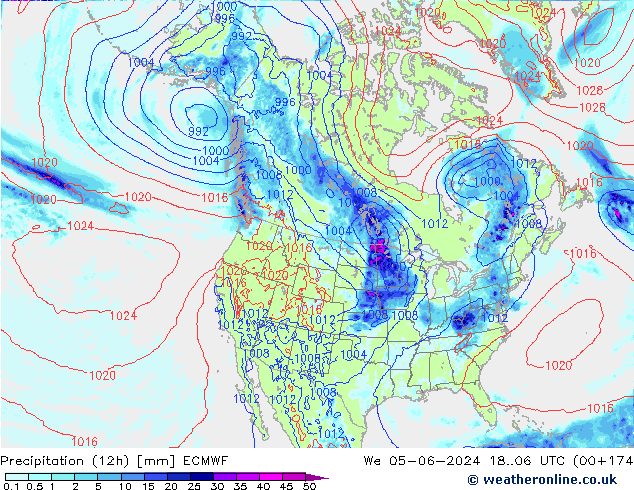 Nied. akkumuliert (12Std) ECMWF Mi 05.06.2024 06 UTC