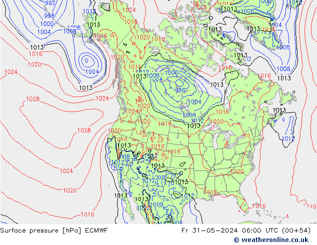 Bodendruck ECMWF Fr 31.05.2024 06 UTC