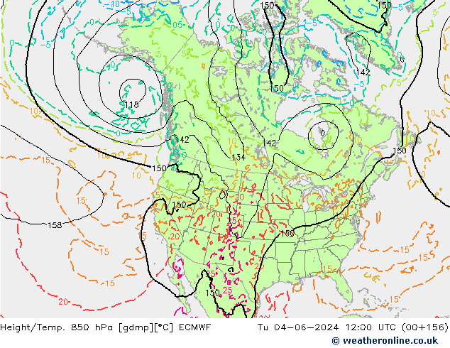 Z500/Rain (+SLP)/Z850 ECMWF Tu 04.06.2024 12 UTC