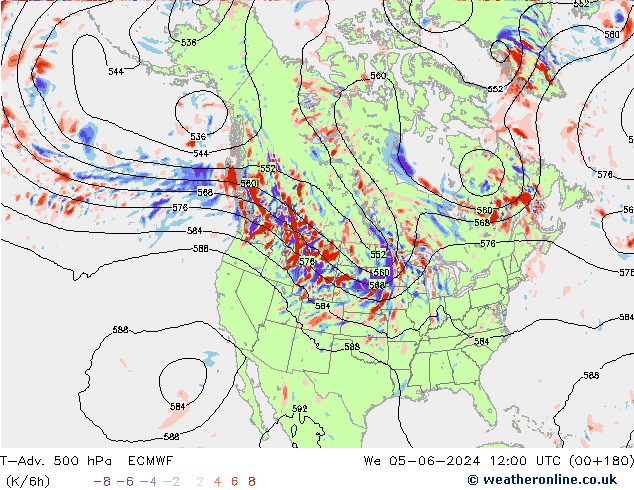 T-Adv. 500 hPa ECMWF St 05.06.2024 12 UTC