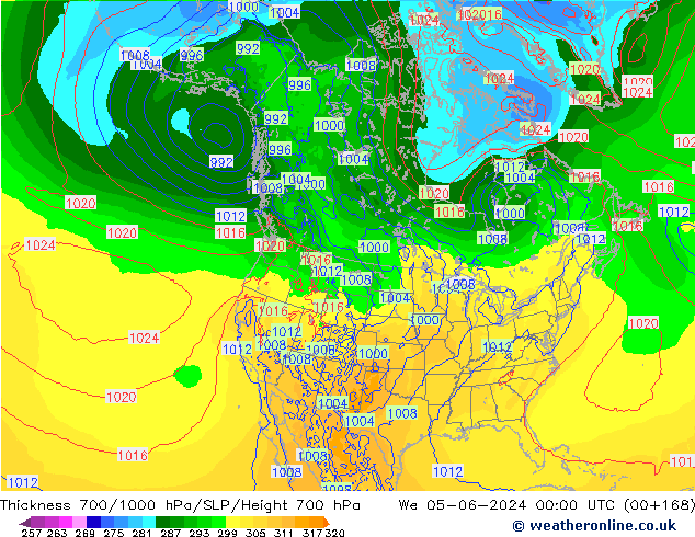 Thck 700-1000 hPa ECMWF We 05.06.2024 00 UTC