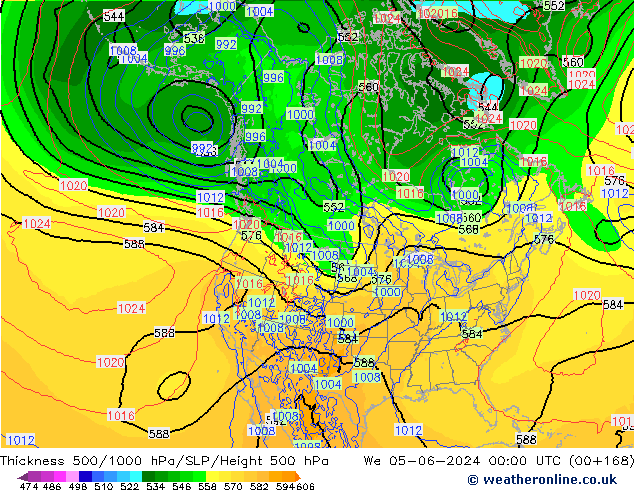 Thck 500-1000hPa ECMWF Qua 05.06.2024 00 UTC