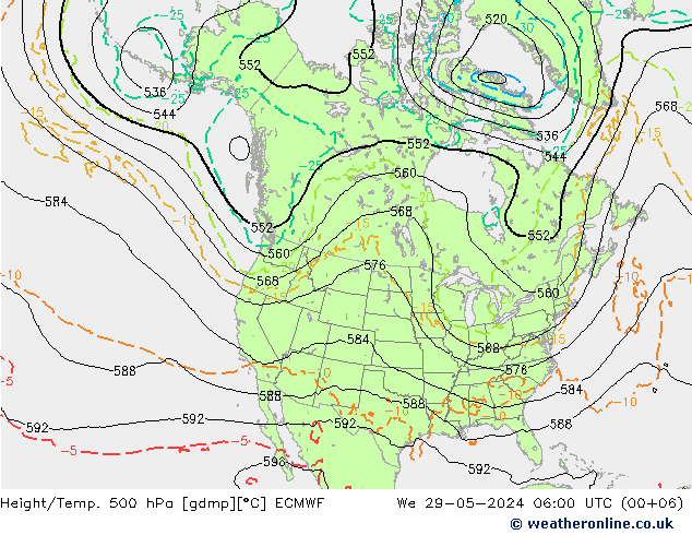 Yükseklik/Sıc. 500 hPa ECMWF Çar 29.05.2024 06 UTC