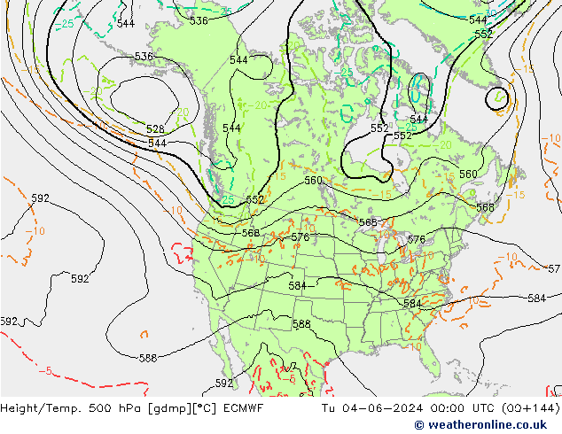 Z500/Regen(+SLP)/Z850 ECMWF di 04.06.2024 00 UTC