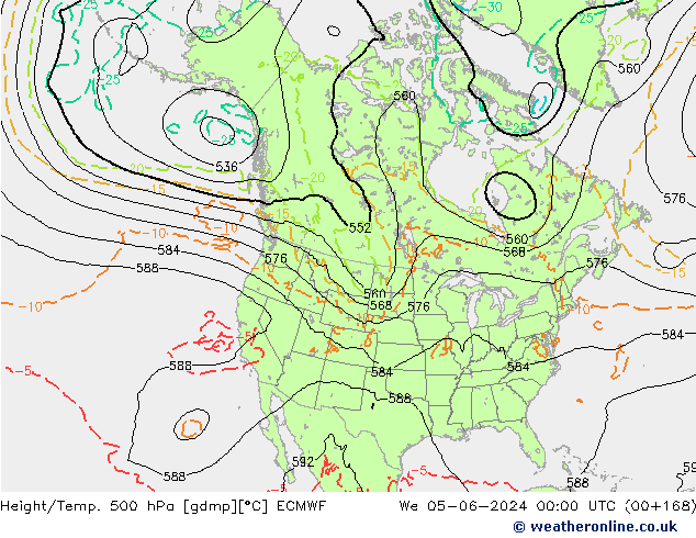 Géop./Temp. 500 hPa ECMWF mer 05.06.2024 00 UTC