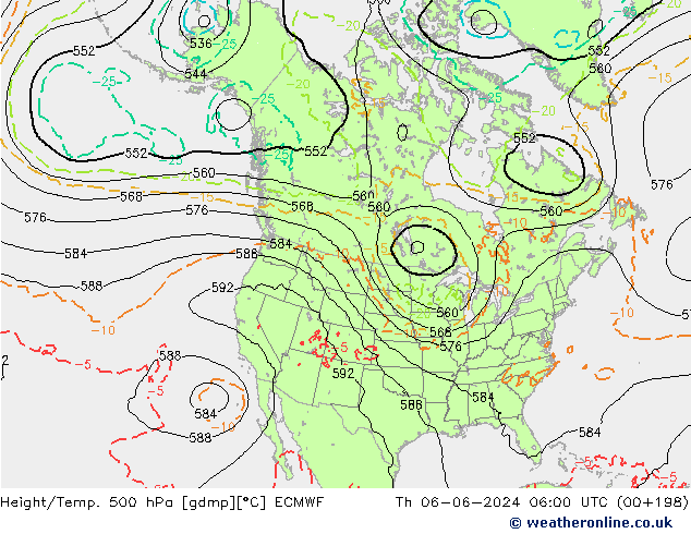 Z500/Rain (+SLP)/Z850 ECMWF Do 06.06.2024 06 UTC