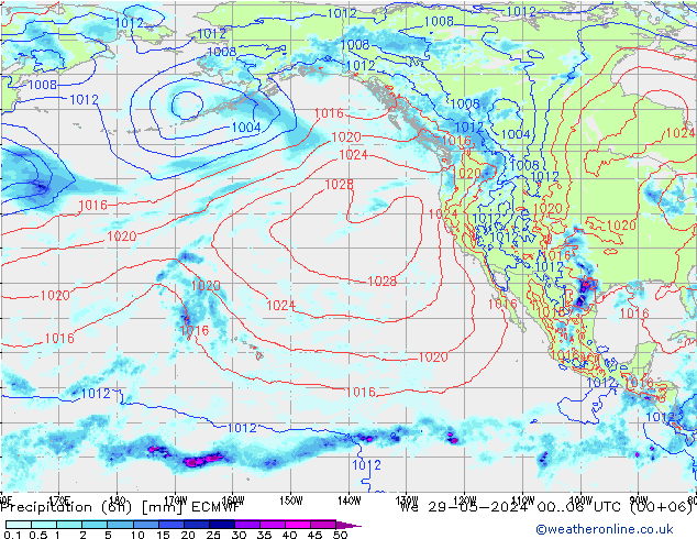 Yağış (6h) ECMWF Çar 29.05.2024 06 UTC