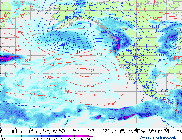 Precipitação (12h) ECMWF Seg 03.06.2024 18 UTC