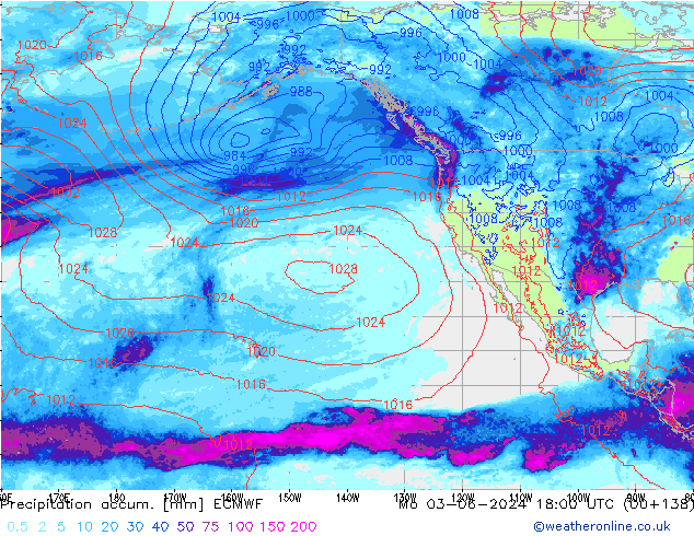 Precipitación acum. ECMWF lun 03.06.2024 18 UTC