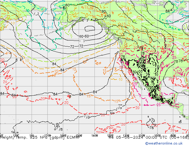 Yükseklik/Sıc. 925 hPa ECMWF Çar 05.06.2024 00 UTC