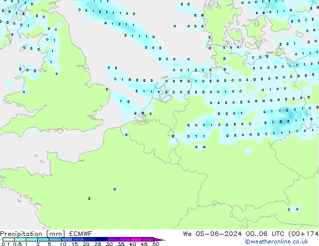 Precipitation ECMWF We 05.06.2024 06 UTC