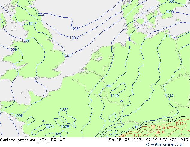 pressão do solo ECMWF Sáb 08.06.2024 00 UTC