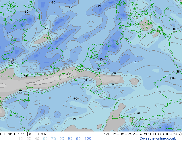 RV 850 hPa ECMWF za 08.06.2024 00 UTC