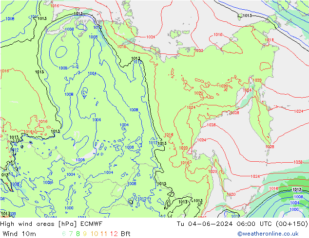 High wind areas ECMWF mar 04.06.2024 06 UTC