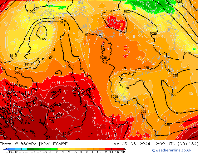 Theta-W 850hPa ECMWF ma 03.06.2024 12 UTC