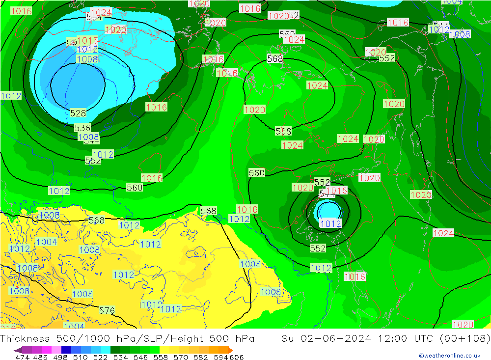 Thck 500-1000hPa ECMWF dom 02.06.2024 12 UTC