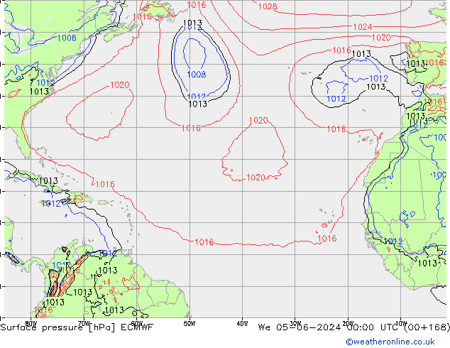 pression de l'air ECMWF mer 05.06.2024 00 UTC