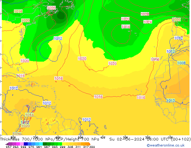 Thck 700-1000 hPa ECMWF dim 02.06.2024 06 UTC