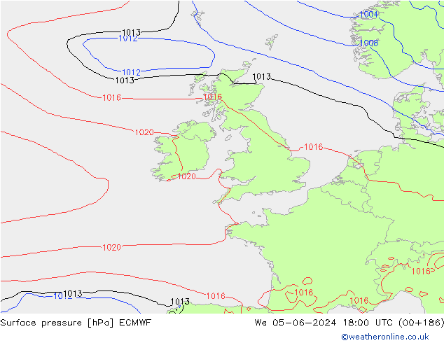 Surface pressure ECMWF We 05.06.2024 18 UTC