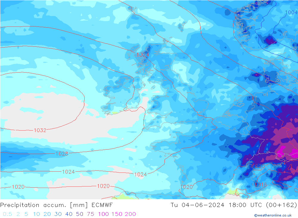 Precipitation accum. ECMWF Tu 04.06.2024 18 UTC