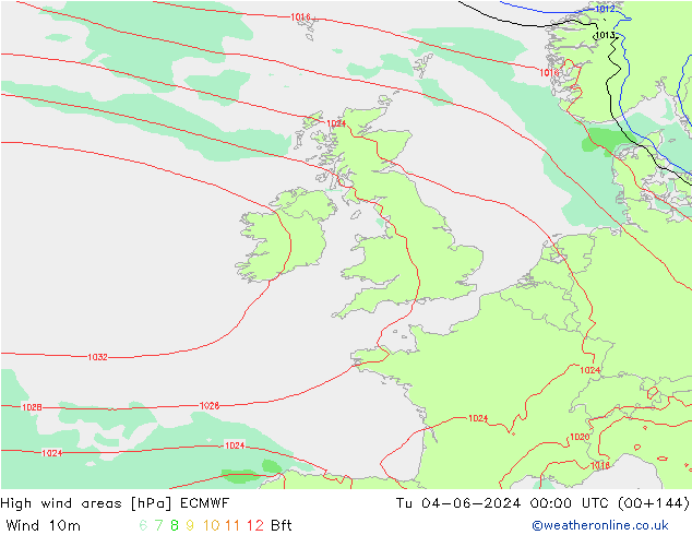 High wind areas ECMWF mar 04.06.2024 00 UTC