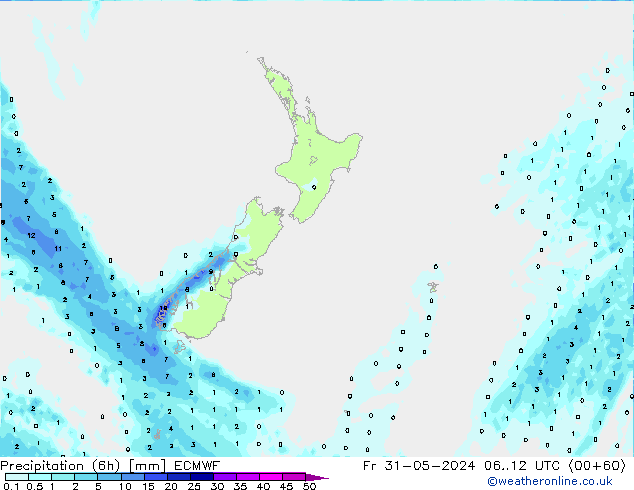 Z500/Rain (+SLP)/Z850 ECMWF Fr 31.05.2024 12 UTC