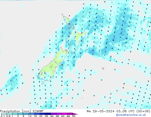 Precipitazione ECMWF mer 29.05.2024 06 UTC